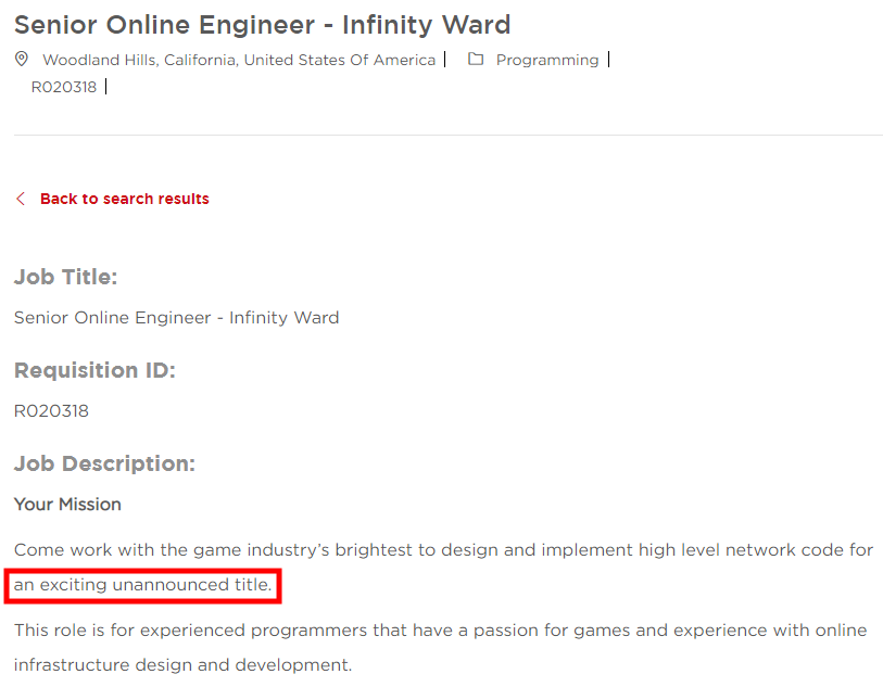 Infinity Ward Working On Unannounced Call Of Duty Instalment VeryAli